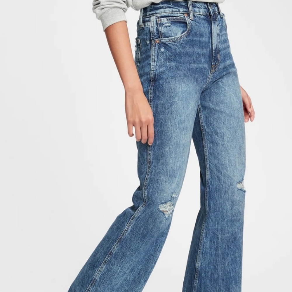 Gap Destructed Vintage Flare High Rise